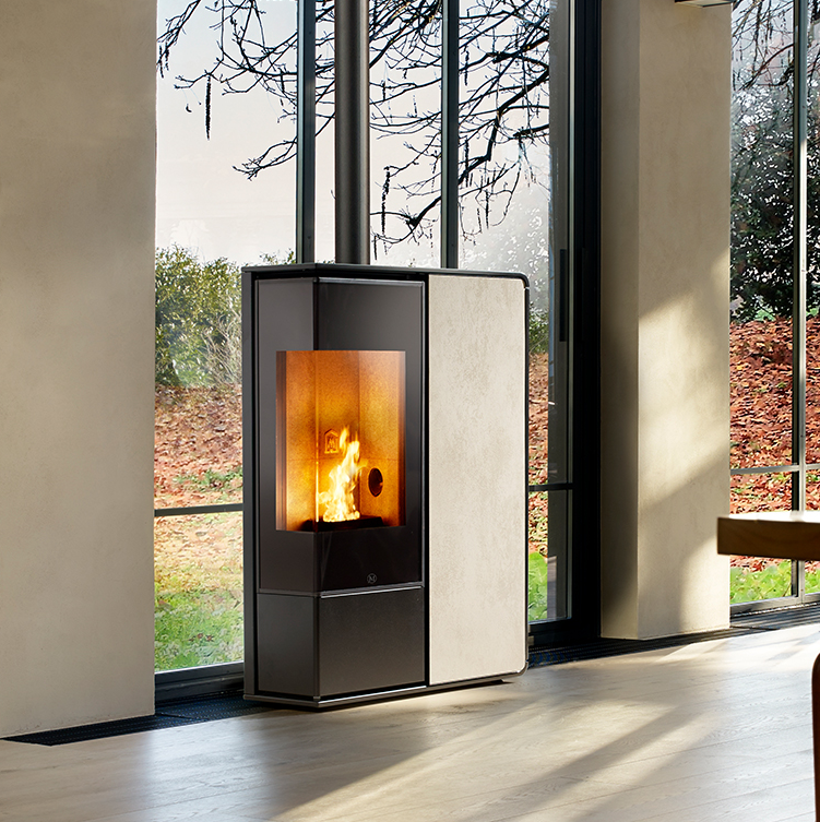 Jolly Mec - IDEA 2 Frontale - Profil blanc crème - Panneau frontal Grès ivoire- 9 kw 