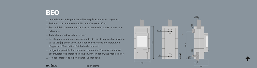 SKANTHERM  BEO Stéatite antracithe