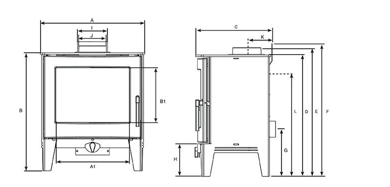 Stovax - Futura 4, Bois, Noir