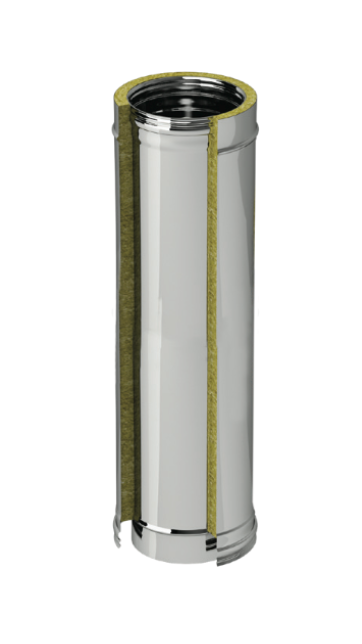 Elément droit 995 mm Ø 200 DW inox