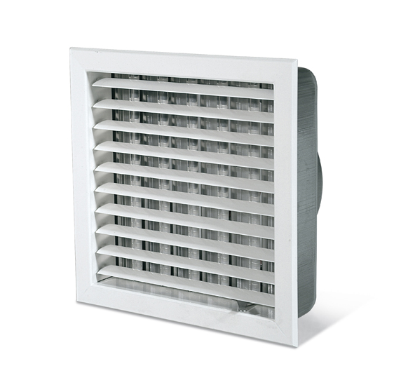 Extraflame regelbaar ventilatierooster diam. 80 afm 150x150 mm wit