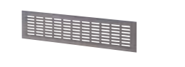 Grille d'évacuation hotte en aluminium couleur tourterelle métallisée 40x10cm