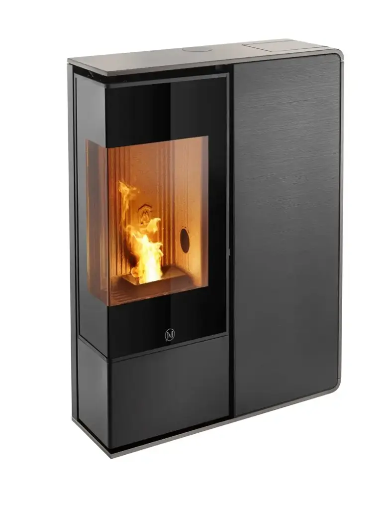 I-DEA ANGOLO IDRO 17KW - PROFIL GRIS TOURTERELLE - FACE VERRE NOIR STRIE