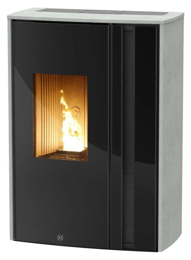 JM MELTEMI UP 12KW Pierre Ollaire - sortie fumées supérieure simple paroi