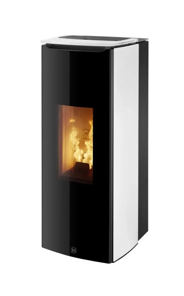 JOLLY MEC - ODETTE -  Sortie fumées supérieure simple paroi - verre trempé blanc