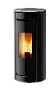 Jolly Mec - Botero 2 8 kw habillage verre strié noir "strip" - sortie fumée postérieure