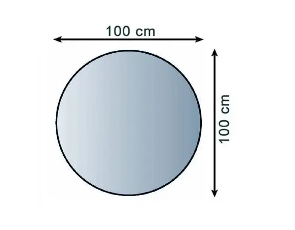 Plaque de sol en verre clair, avec bords polis, 6 mm, chanfrein 20mm- ronde100cm