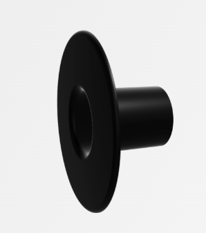 Raccord traversant mur avec rosace noir ronde diam 80