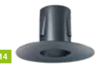 Raccord téléscopique rosace noire 2 mm  diam 180 mm