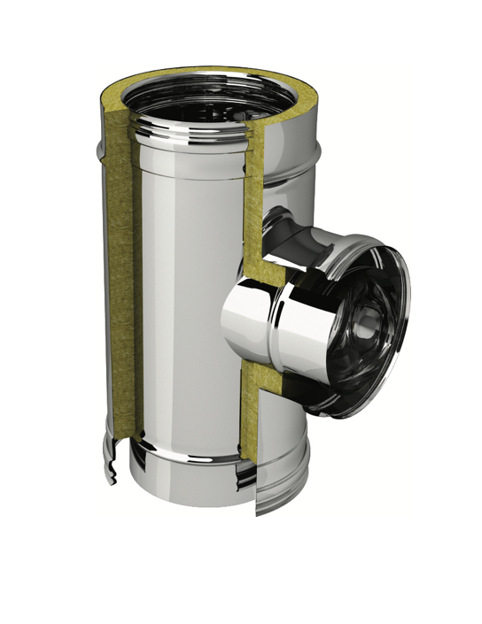 Té 90° diam 150 x 200 DW inox