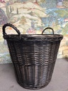 Panier en osier rond noir