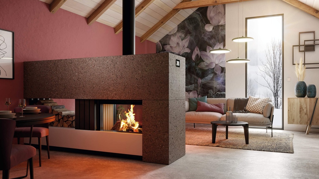 SPARTHERM - Premium V-FD-87h, D=200, chamotte noir, cadre massif à 4 côtés