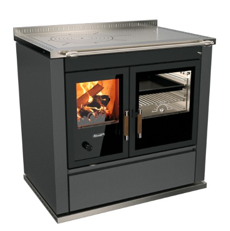 [1S1090C5B] Rizzoli Cuisinière à bois avec four Serie S 90 anthracite