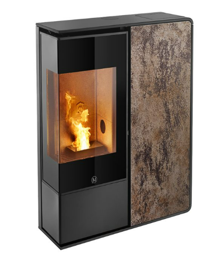 Jolly Mec Idea Angolo 9kw profil noir facade Grès rouille