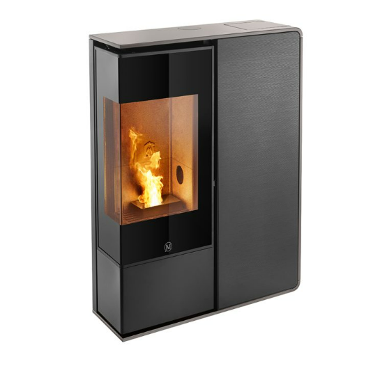JM IDEA 2 ANGOLO 9KW Profil Gris Tourterelle - Panneau frontal Verre noir strié 