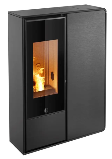 [IDEA2FS/1/9KW/UP/N3] JOLLY MEC - IDEA2 FRONTALE - Zwart profiel - frontpaneel in zwart geribbeld glas