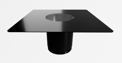 [3082323] RTQ telescopische muurdoorvoer zwart diam 130mm met vierk. rozet 400x400