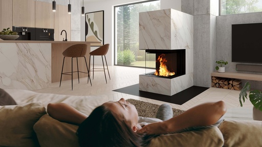 [65162] SPARTHERM - Premium A-U-50h, chamotte blanche, cadre massif à 8 côtés