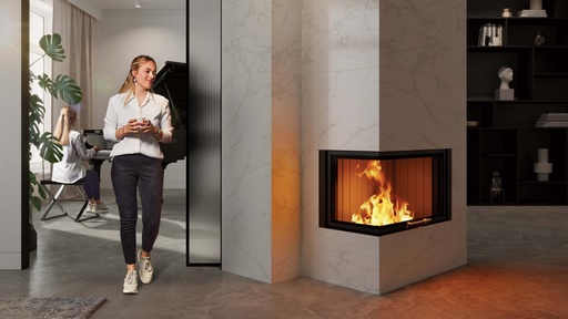 [65769] SPARTHERM - Varia 2L-80h 2.0, RLA, D=200mm, chamotte noir, cadre massif à 6 côtés